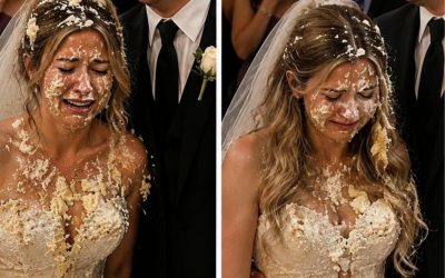 Mio marito mi ha schiacciato la faccia nella torta nuziale per “scherzo”, ma quello che ha fatto subito dopo mio fratello ha lasciato tutti e 120 gli invitati completamente scioccati.
