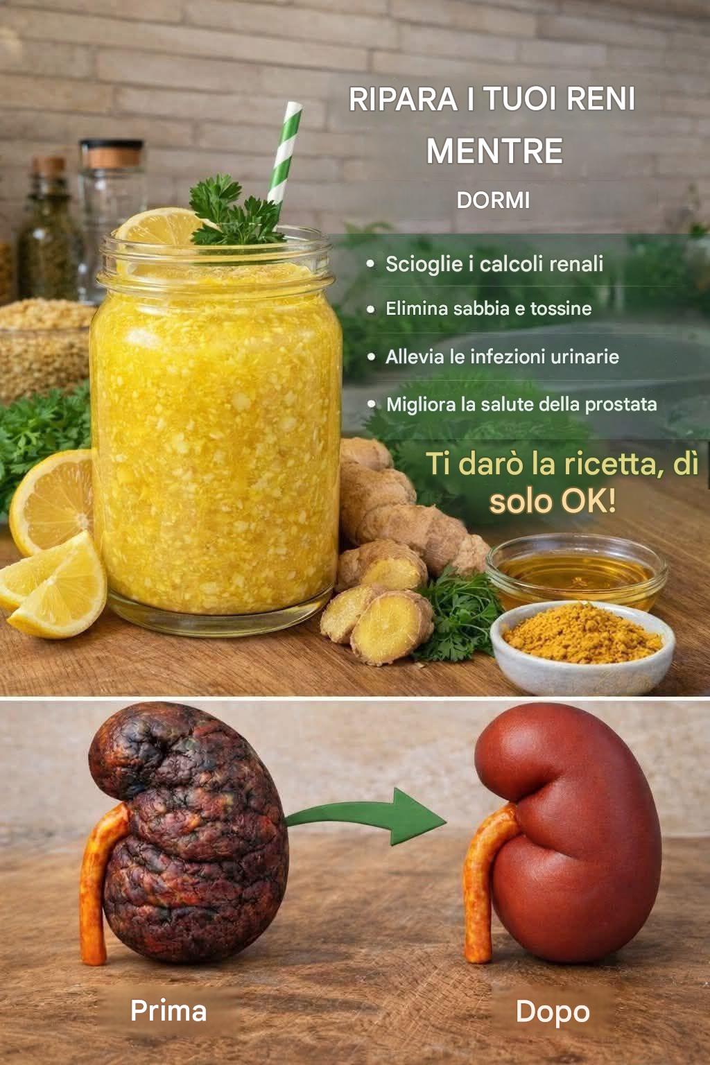 Bevanda naturale notturna per il supporto renale: ricetta di limone e zenzero