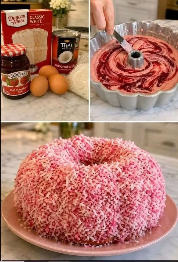 Torta a palla di neve al lampone e cocco: un dessert da sogno e irresistibile.