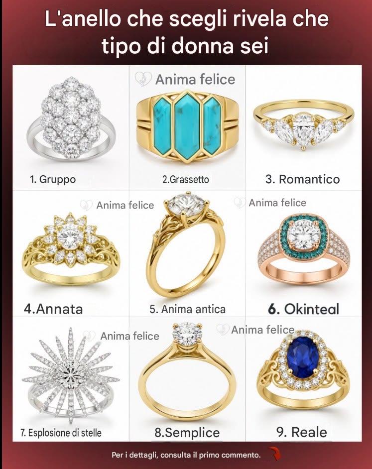 Scegli il tuo anello preferito e scopri cosa dice di tev