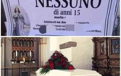 Muore a 15 anni, l’umiliazione anche dopo morto sul manifesto funebre