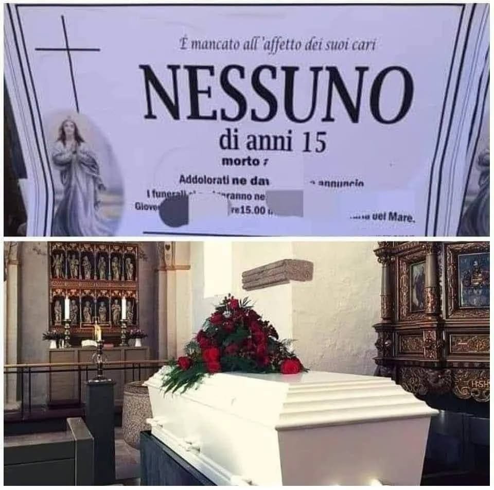 Muore a 15 anni, l’umiliazione anche dopo morto sul manifesto funebre