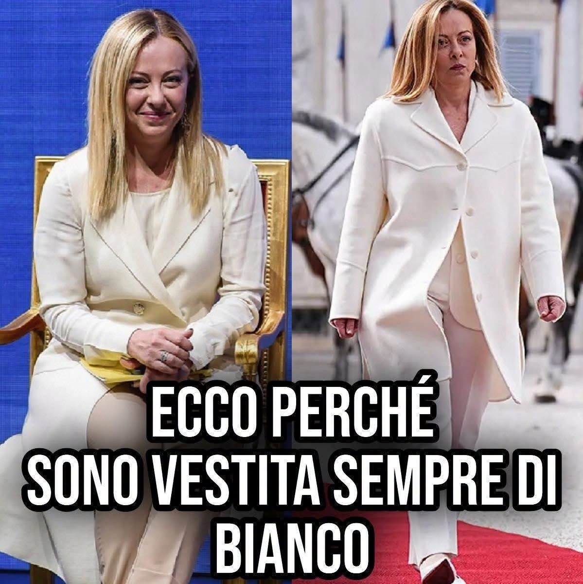 Giorgia Meloni, ecco perché indossa sempre abiti bianchi