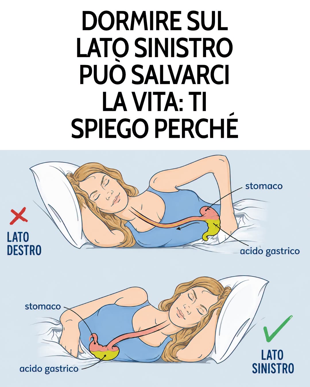 Ecco perché dormire sul lato sinistro può offrire alcuni benefici