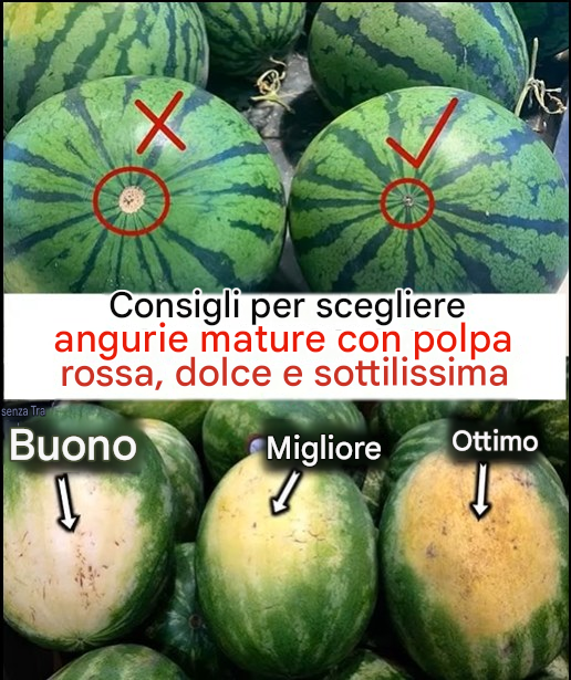 Consigli per scegliere un’anguria perfettamente matura con polpa rossa, dolce e sottilissima.