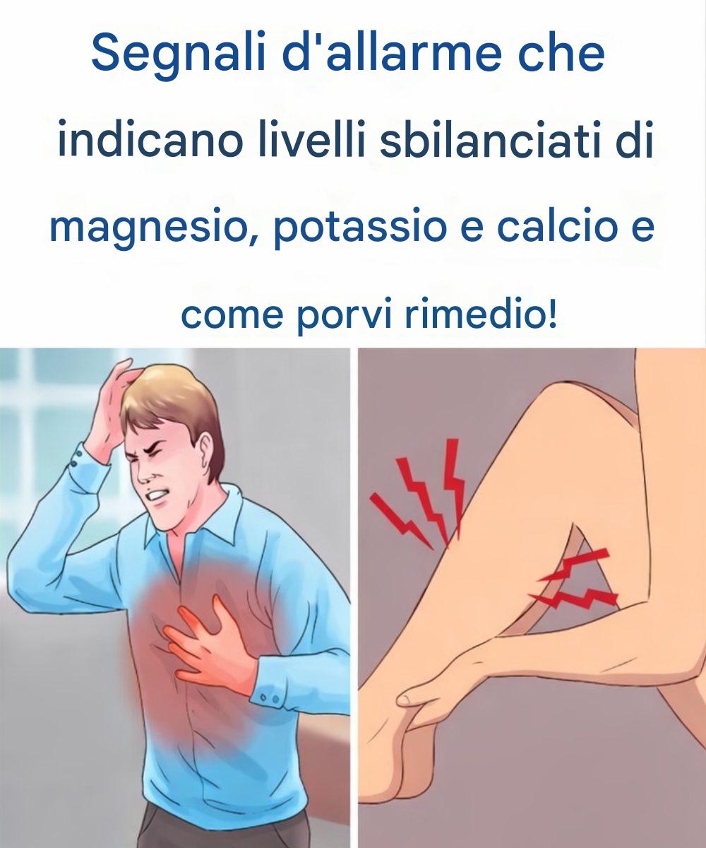 Segnali d’allarme che i tuoi livelli di magnesio, potassio e calcio sono sbagliati e come risolverli!