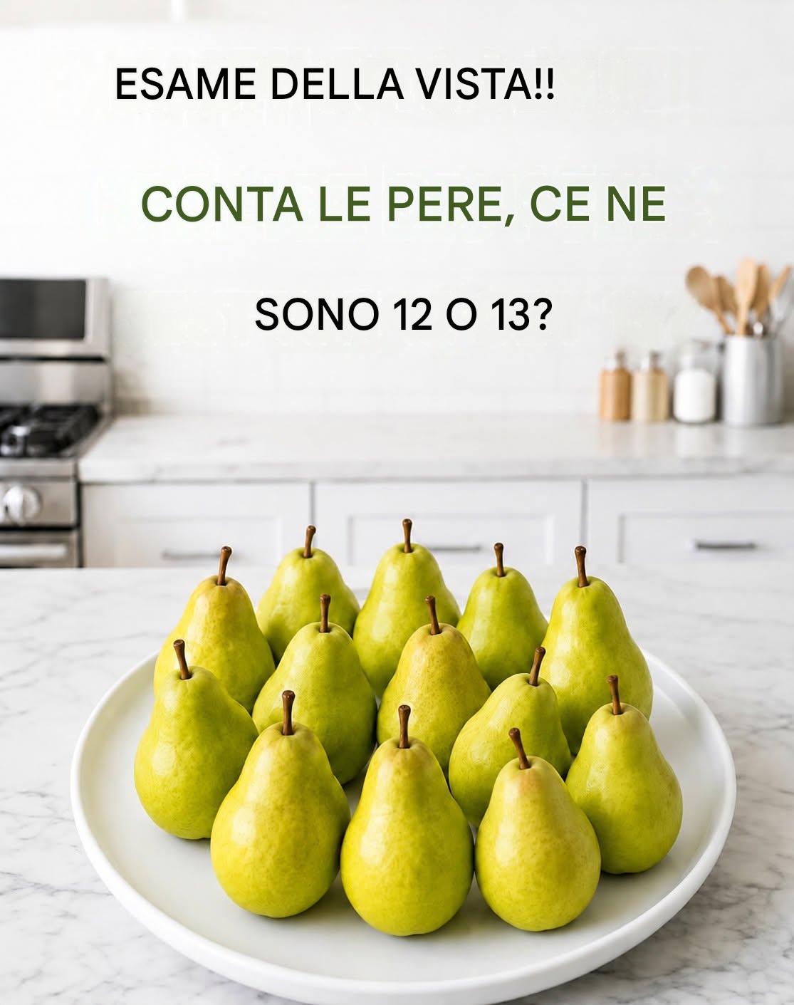 Test della vista: quante pere vedi davvero? 12 o 13?