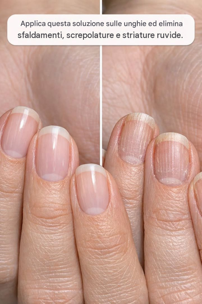 Applica questa soluzione sulle unghie ed elimina sfaldamenti, screpolature e striature ruvide.